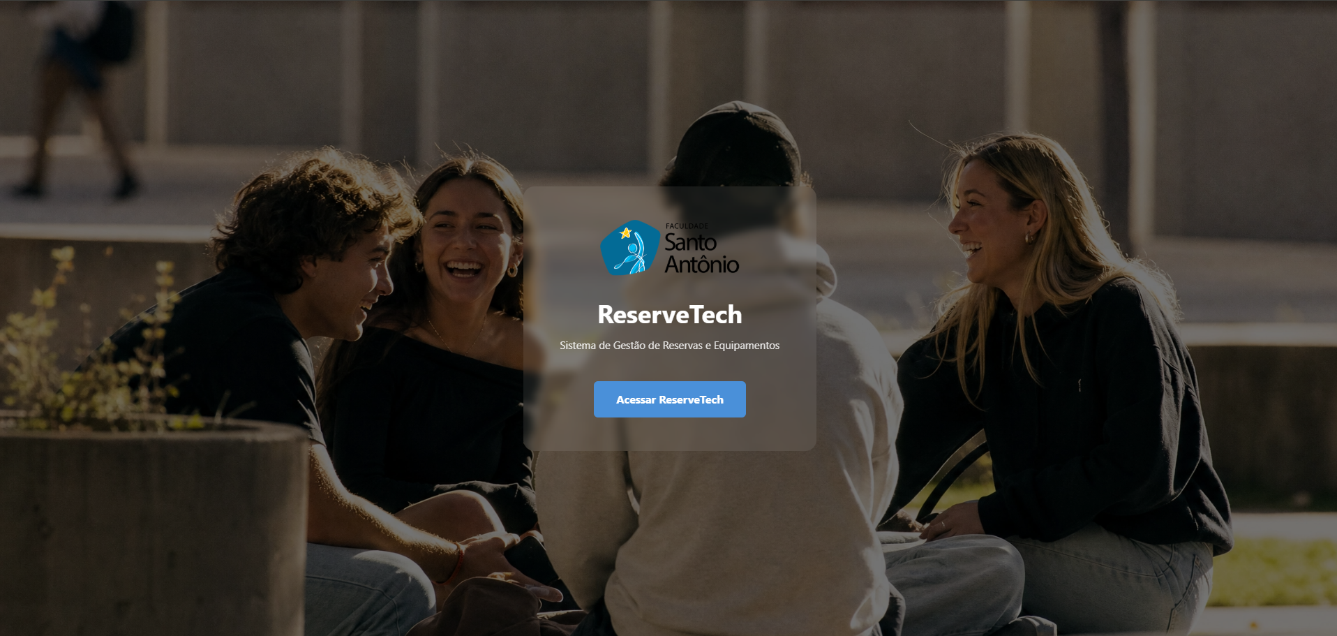 Tela inicial do Reservetech